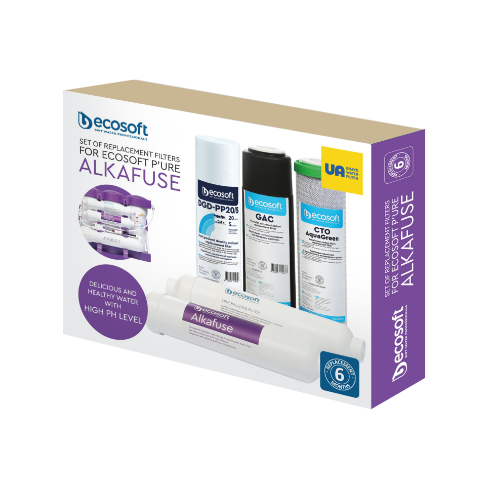 P'URE Alkafuse pack of 5 replacement filters PP5-GAC-CTOAG-ALKAFUSE- POSTMIN